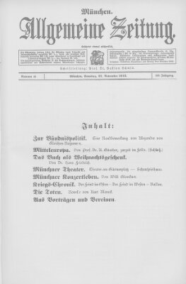 Allgemeine Zeitung Samstag 27. November 1915