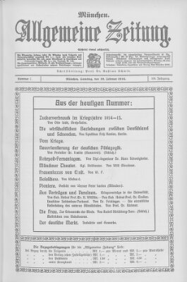 Allgemeine Zeitung Samstag 12. Februar 1916