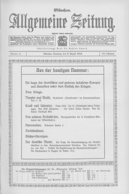 Allgemeine Zeitung Samstag 5. August 1916