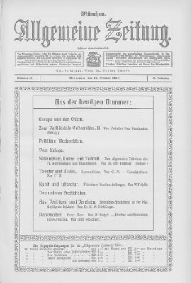 Allgemeine Zeitung Sonntag 15. Oktober 1916