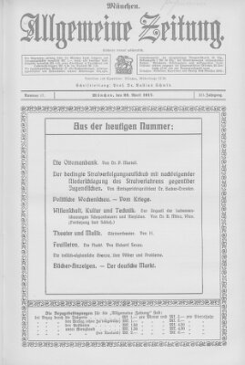 Allgemeine Zeitung Sonntag 22. April 1917