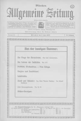 Allgemeine Zeitung Sonntag 3. Juni 1917