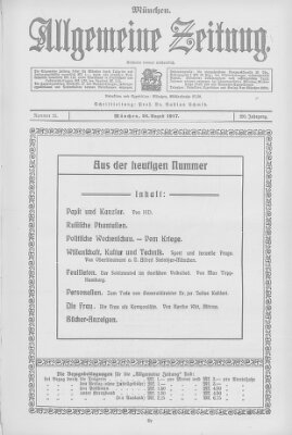 Allgemeine Zeitung Sonntag 26. August 1917