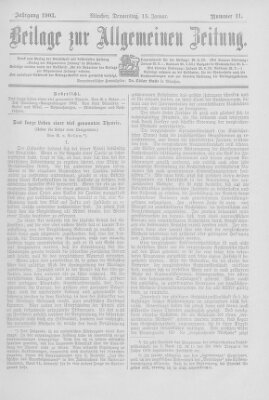 Allgemeine Zeitung Donnerstag 15. Januar 1903