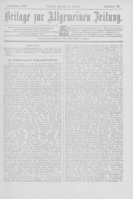 Allgemeine Zeitung Freitag 16. Januar 1903