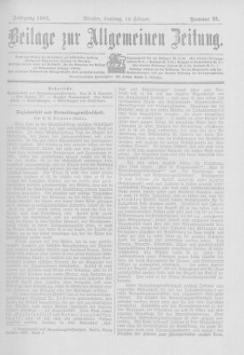 Allgemeine Zeitung Samstag 14. Februar 1903