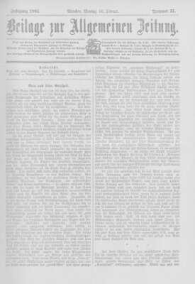 Allgemeine Zeitung Montag 16. Februar 1903