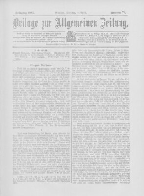 Allgemeine Zeitung Dienstag 7. April 1903