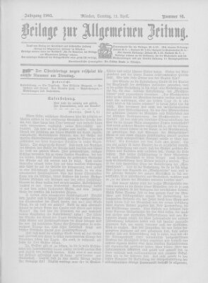 Allgemeine Zeitung Samstag 11. April 1903