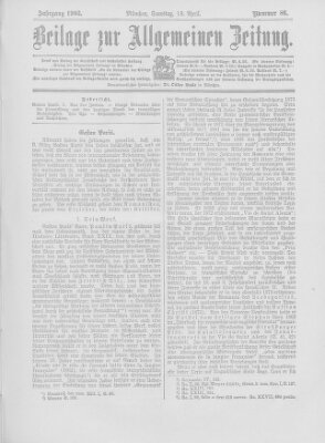 Allgemeine Zeitung Samstag 18. April 1903