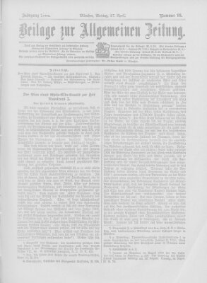 Allgemeine Zeitung Montag 27. April 1903