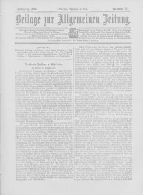 Allgemeine Zeitung Montag 4. Mai 1903