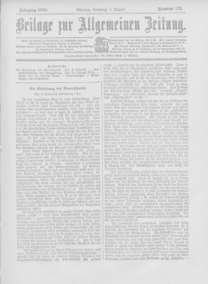 Allgemeine Zeitung Samstag 1. August 1903