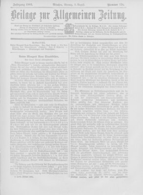 Allgemeine Zeitung Montag 3. August 1903