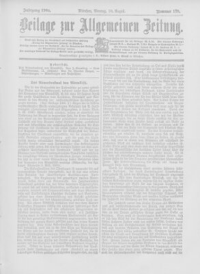 Allgemeine Zeitung Montag 10. August 1903