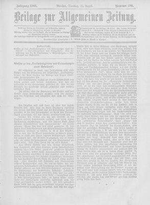 Allgemeine Zeitung Dienstag 11. August 1903