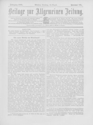 Allgemeine Zeitung Dienstag 18. August 1903