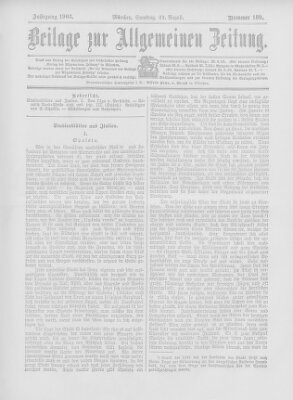 Allgemeine Zeitung Samstag 22. August 1903