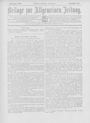 Allgemeine Zeitung Samstag 29. August 1903