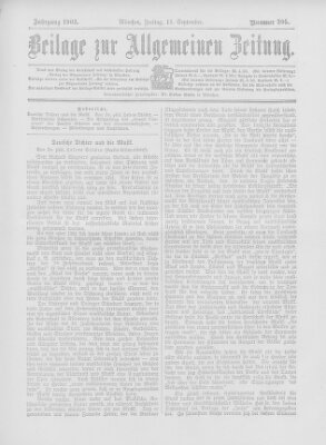 Allgemeine Zeitung Freitag 11. September 1903