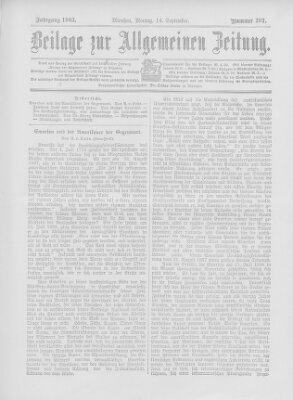 Allgemeine Zeitung Montag 14. September 1903