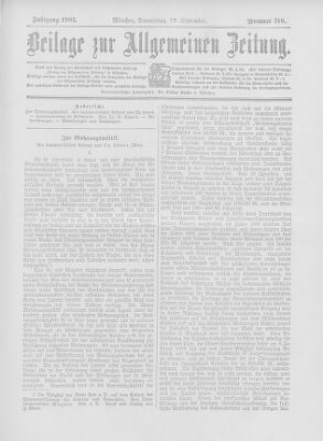 Allgemeine Zeitung Donnerstag 17. September 1903