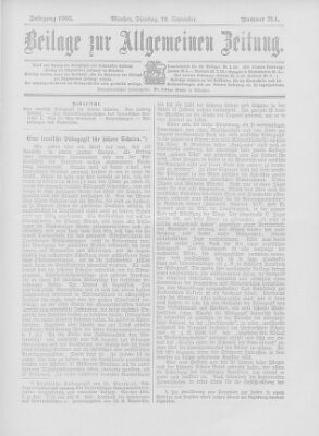 Allgemeine Zeitung Dienstag 22. September 1903