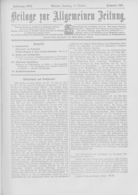 Allgemeine Zeitung Samstag 31. Oktober 1903