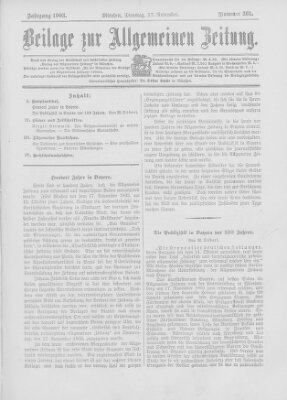 Allgemeine Zeitung Dienstag 17. November 1903