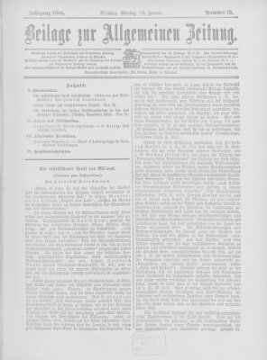 Allgemeine Zeitung Montag 18. Januar 1904