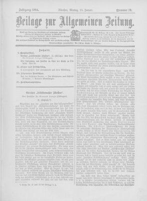 Allgemeine Zeitung Montag 25. Januar 1904