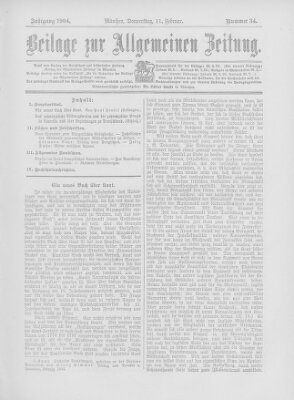 Allgemeine Zeitung Donnerstag 11. Februar 1904