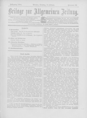 Allgemeine Zeitung Dienstag 16. Februar 1904