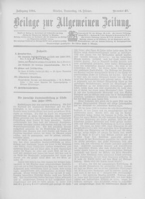 Allgemeine Zeitung Donnerstag 18. Februar 1904