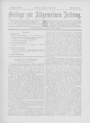 Allgemeine Zeitung Freitag 19. Februar 1904