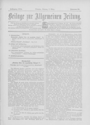 Allgemeine Zeitung Montag 7. März 1904