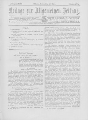 Allgemeine Zeitung Donnerstag 10. März 1904