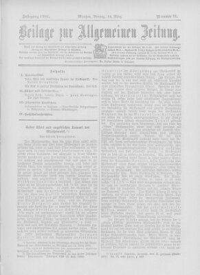 Allgemeine Zeitung Montag 14. März 1904