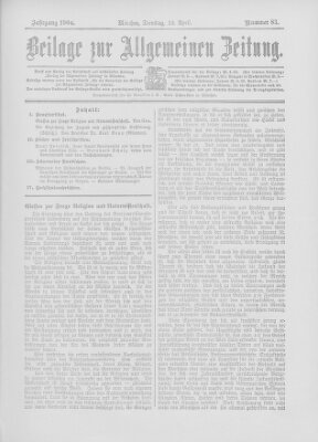 Allgemeine Zeitung Dienstag 12. April 1904