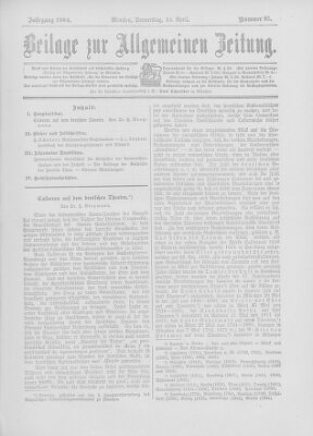 Allgemeine Zeitung Donnerstag 14. April 1904