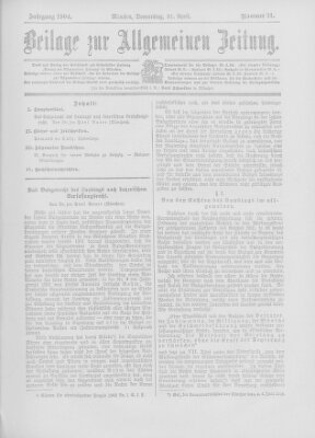 Allgemeine Zeitung Donnerstag 21. April 1904