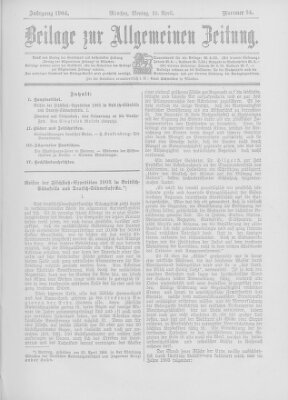 Allgemeine Zeitung Montag 25. April 1904