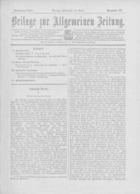 Allgemeine Zeitung Mittwoch 27. April 1904