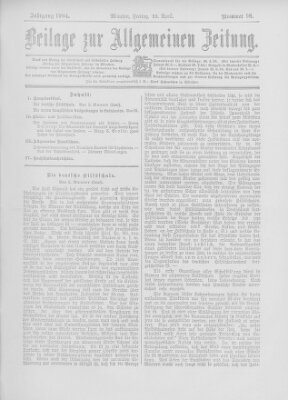 Allgemeine Zeitung Freitag 29. April 1904