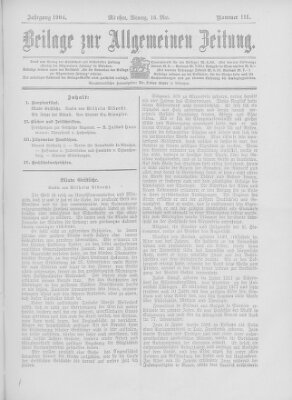 Allgemeine Zeitung Montag 16. Mai 1904