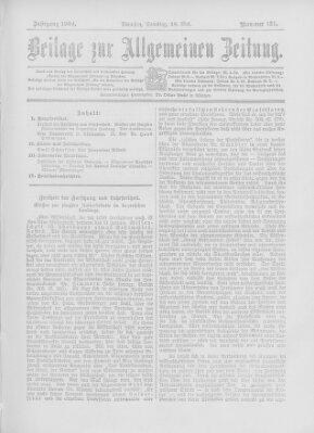 Allgemeine Zeitung Samstag 28. Mai 1904