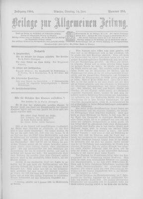 Allgemeine Zeitung Dienstag 14. Juni 1904