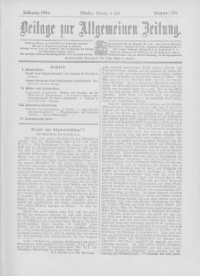 Allgemeine Zeitung Sonntag 3. Juli 1904