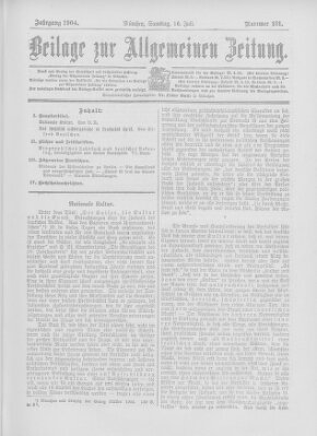 Allgemeine Zeitung Samstag 16. Juli 1904