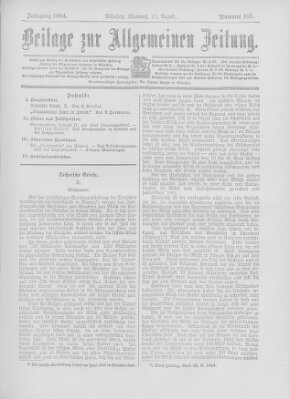 Allgemeine Zeitung Mittwoch 17. August 1904